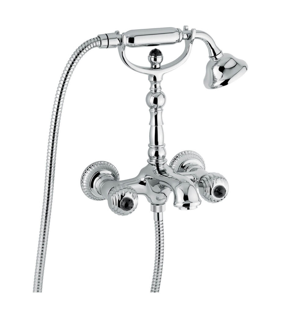 Wall-mounted bath mixer Emmevi The One Cloe 98011, chrome, with black crystal Wall-mounted bath mixer Emmevi The One Cloe 98011 – 3