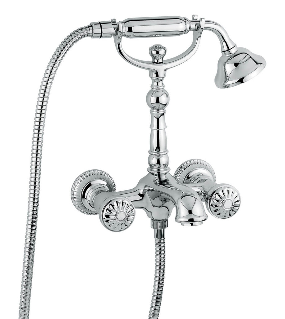 Wall-mounted bath mixer Emmevi The One Leda 98011, chrome, without crystal Wall-mounted bath mixer Emmevi The One Leda 98011