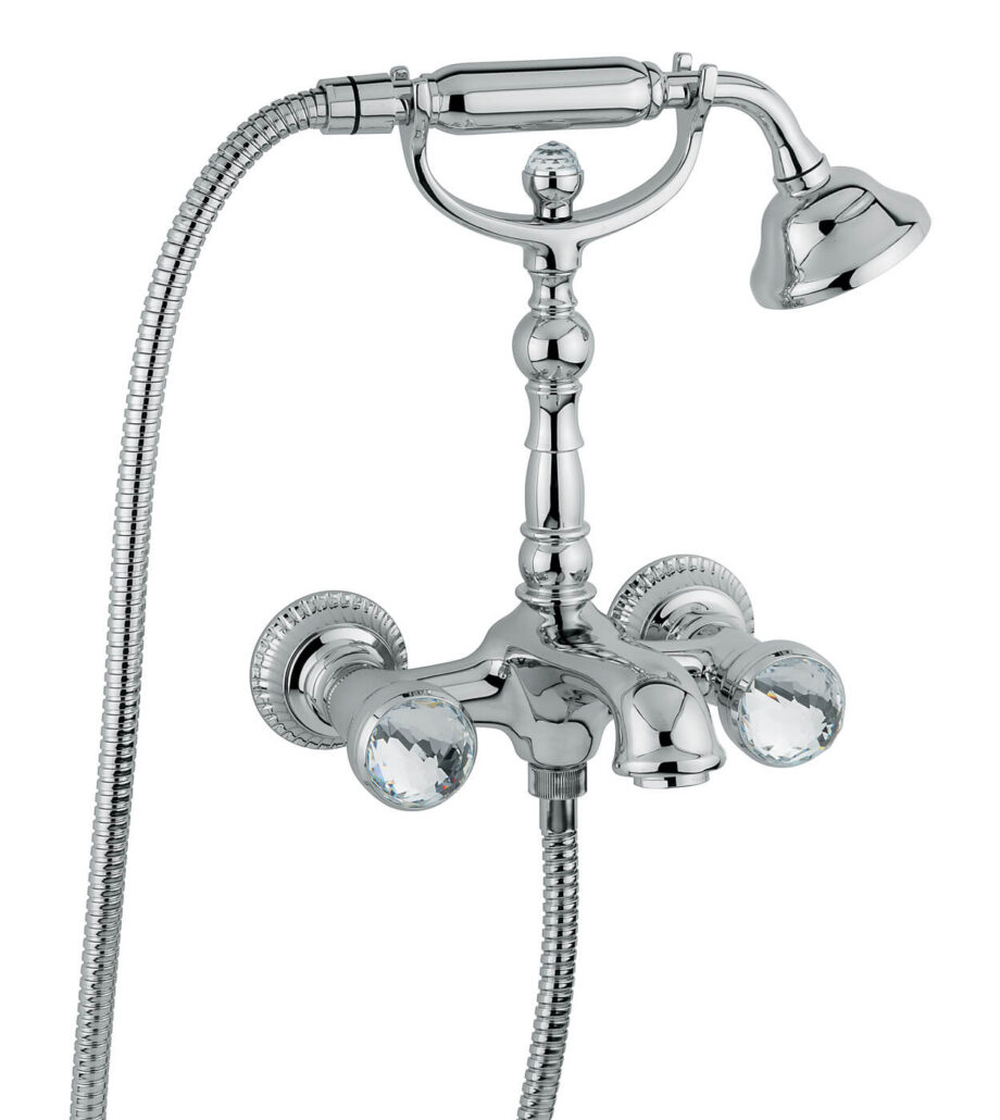Wall-mounted bath mixer Emmevi The One Leda 98011, chrome, with clear crystal Wall-mounted bath mixer Emmevi The One Leda 98011 – 2
