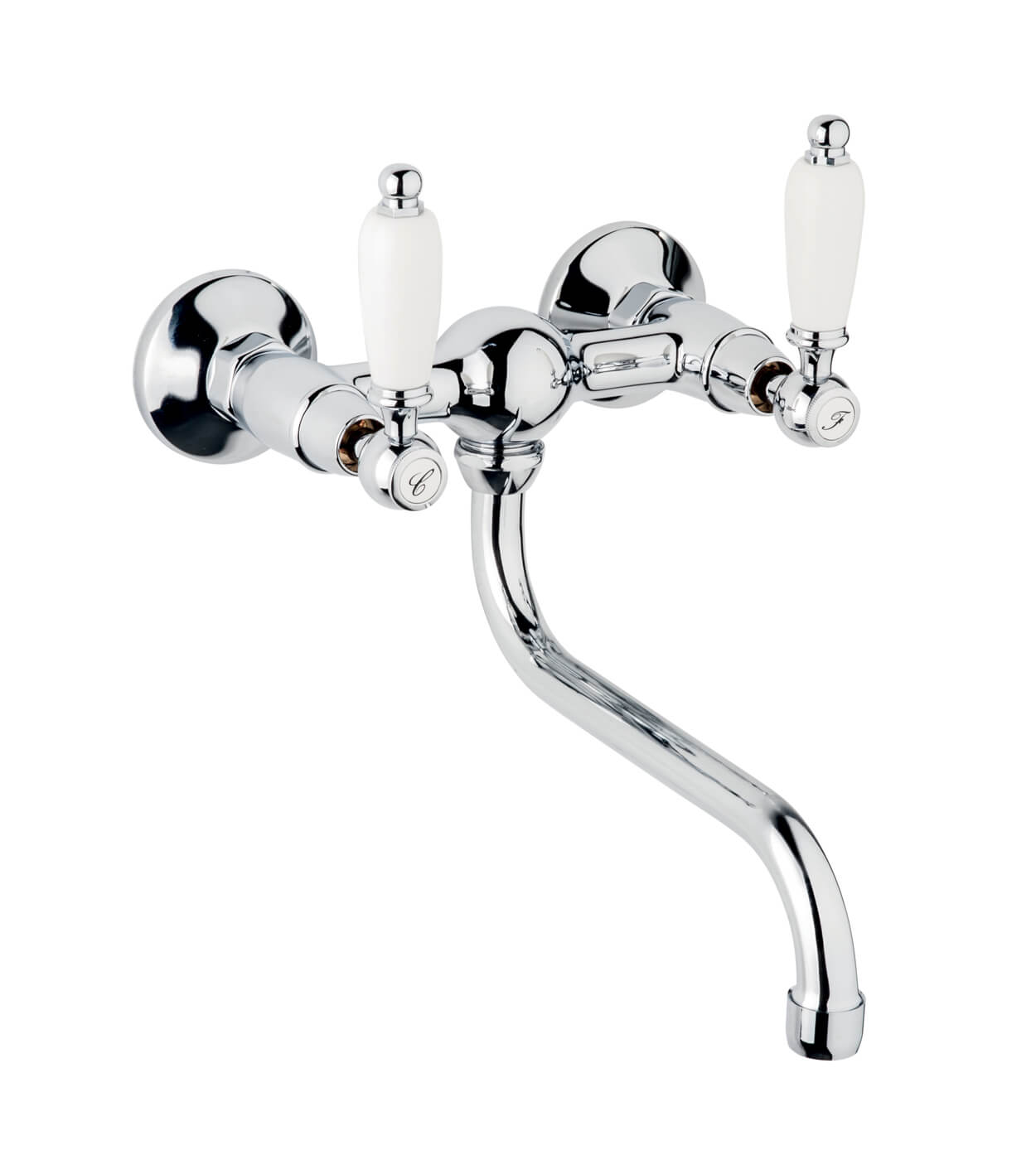 Wall-mounted two-handle kitchen mixer Emmevi Decò Ceramic 121005S