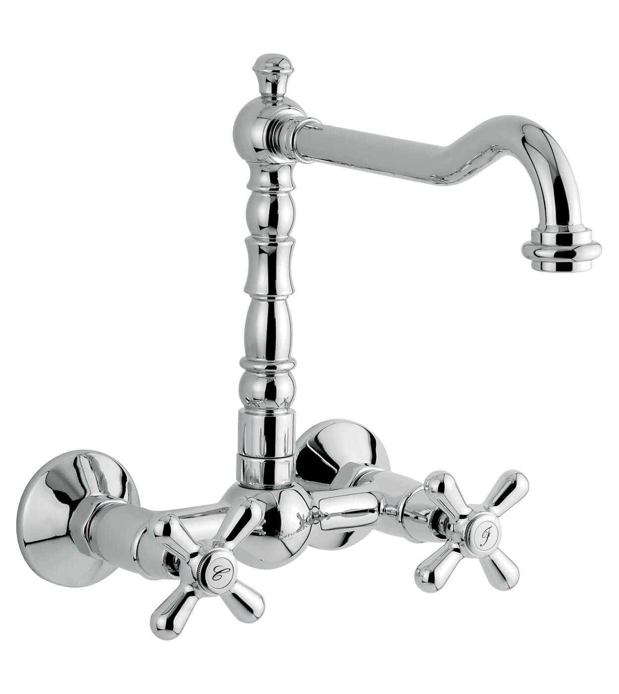 Wall-mounted two-handle kitchen mixer Emmevi Decò Old 12645