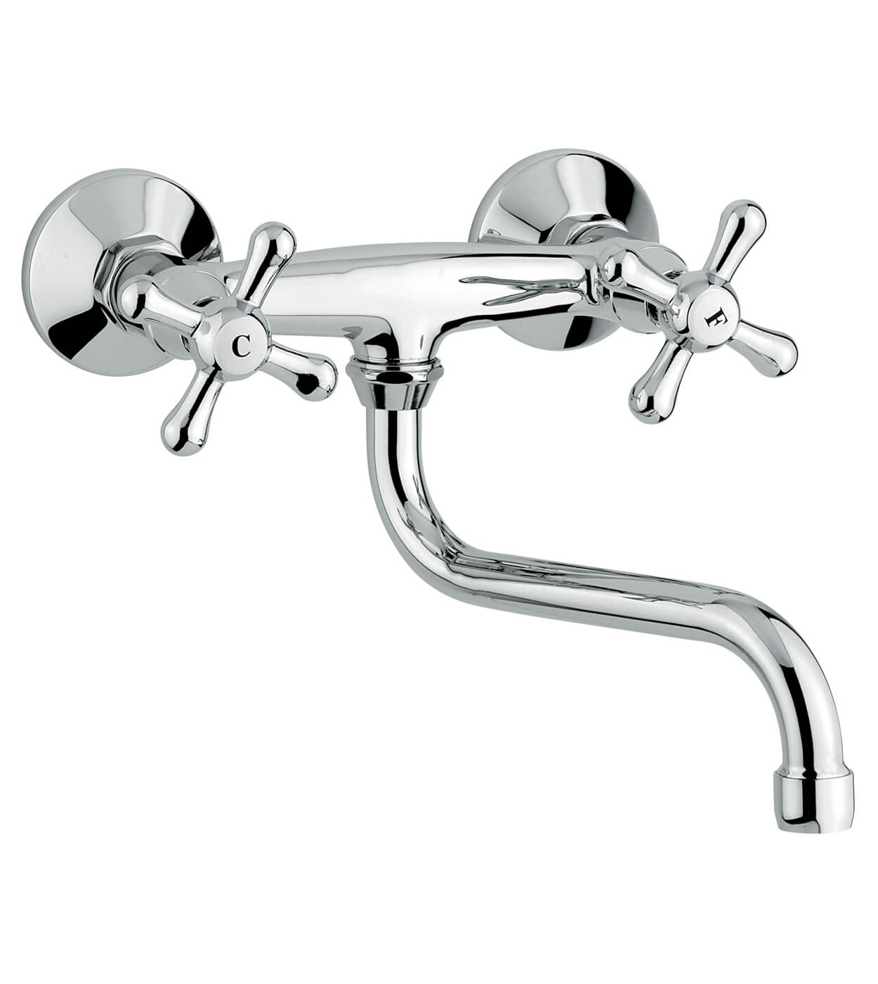 Wall-mounted two-handle kitchen mixer Emmevi Stella 17005S