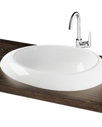 Washbasin PAA ORGANIC IN cast stone drop-in, without overflow